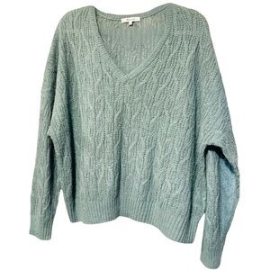 Madewell Alna Sea Glass V-Neck Sweater Size XXL